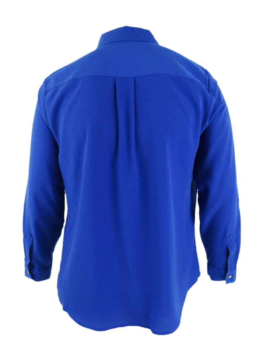 Charter Club Women's Button-Front Shirt Blue Size 2XL