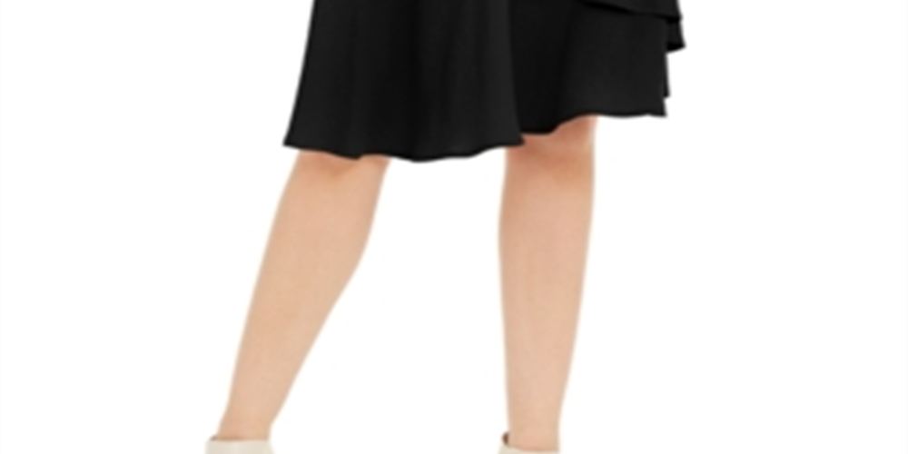Alfani Women's Petite Tiered Ruffled Skirt  Black Size 12 P