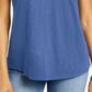 Charter Club Women's  Cutout Cotton T-Shirt  Blue Size 2XL