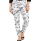 Charter Club Women's Printed Skinny Ankle Jeans  White Size 6