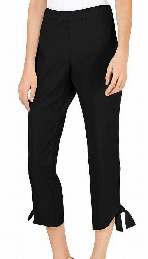 Alfani Women's Side Tie Ankle Pants  Black Size Small