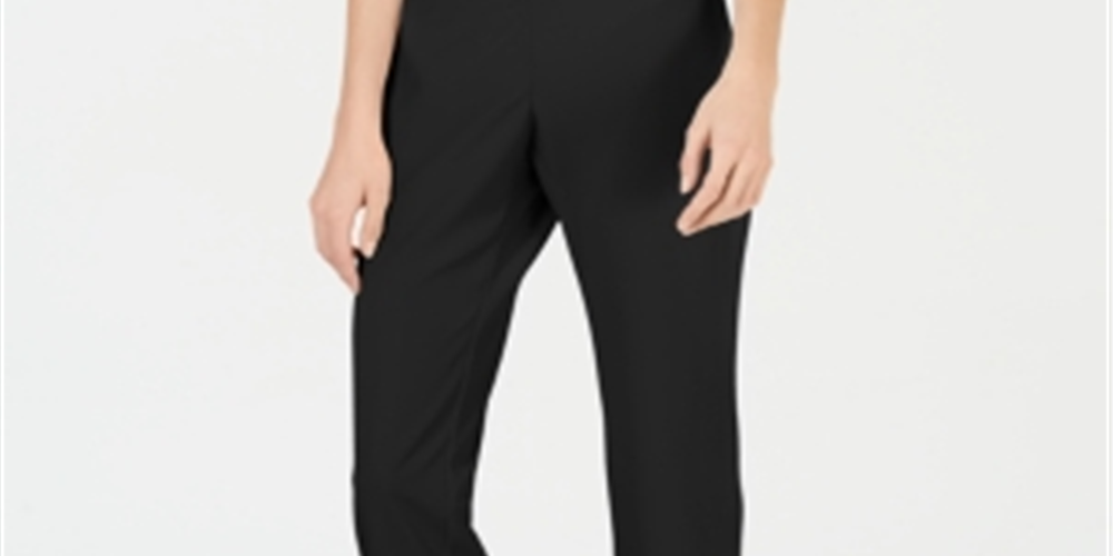 Alfani Women's Side Tie Ankle Pants  Black Size Small