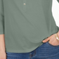 Charter Club Women's Supima Cotton 3/4 Sleeve Polo Shirt Green Size X-Small
