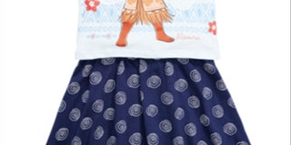 Disney Little Girl's 2 Pc Moana Tank Top & Printed Skirt Set Blue Size -6X