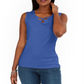 Karen Scott Women's Triple-Keyhole Studded Tank Top  Blue Size XL