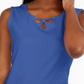 Karen Scott Women's Triple-Keyhole Studded Tank Top  Blue Size XL