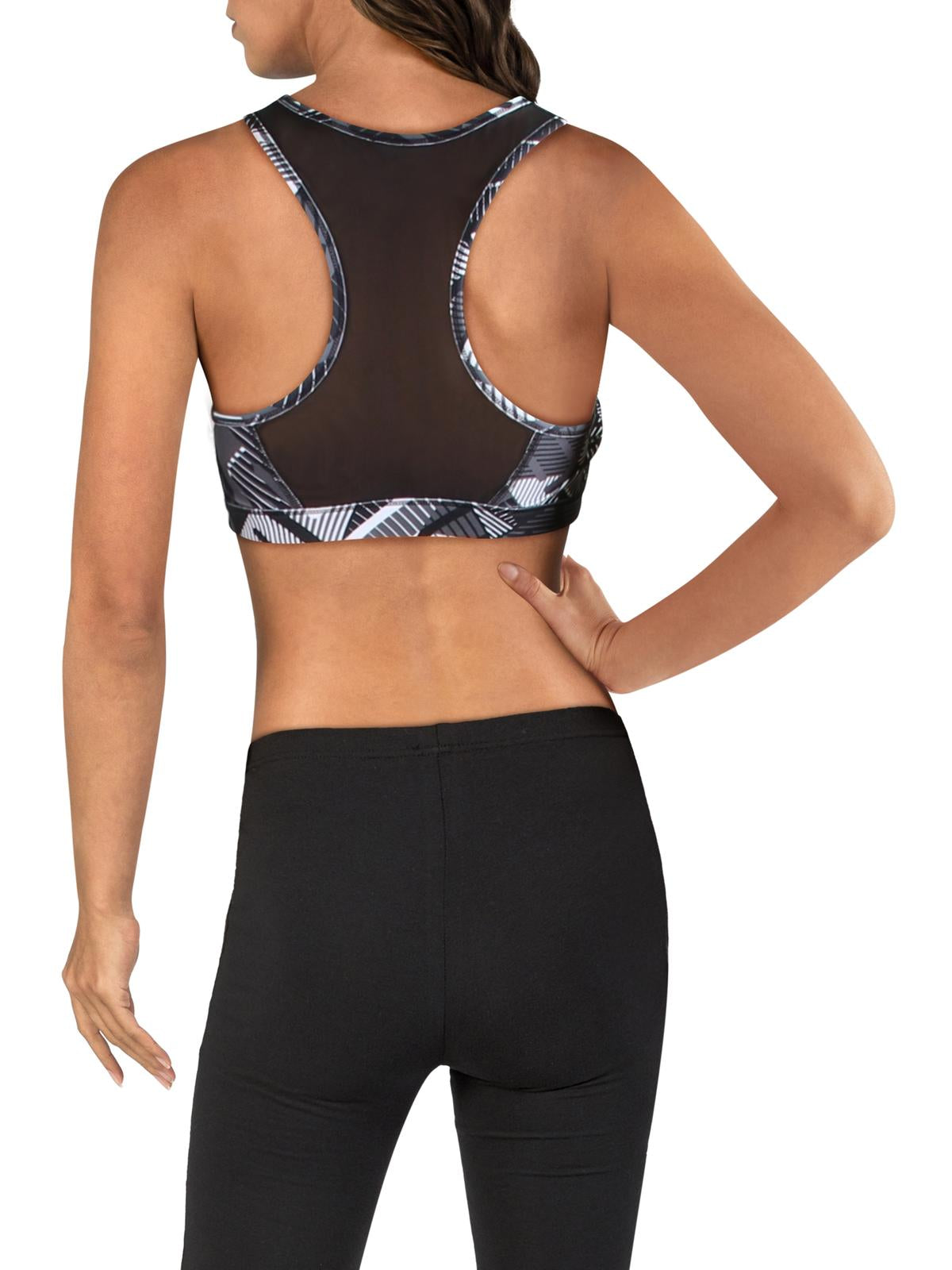 Puma Women's 4Keeps Mid-Impact Fitness Sports Bra Black Size Large