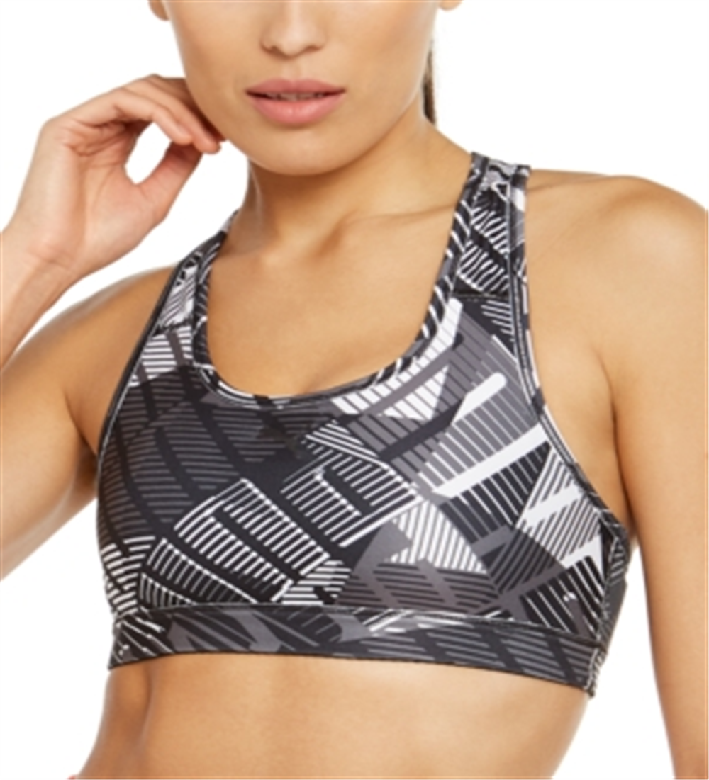 Puma Women's 4Keeps Mid-Impact Fitness Sports Bra Black Size Large