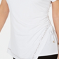 JM Collection Women's  Embellished Ruched Side-Tie Top  White Size XS