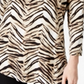JM Collection Women's Printed 3/4 Sleeve Top Brown Size Petite Medium