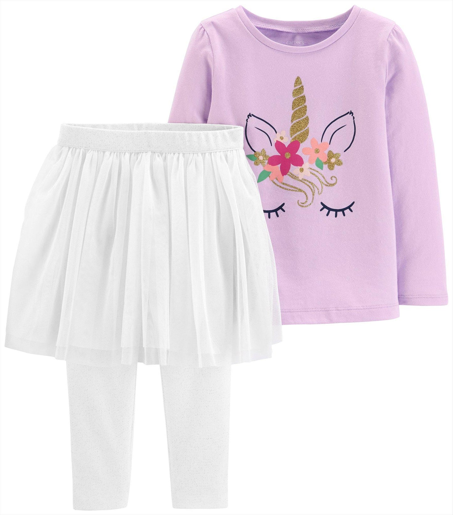 Carter's Baby Girl's 2 Pc  T-Shirt & Tutu Leggings Set Purple Size 9MOS