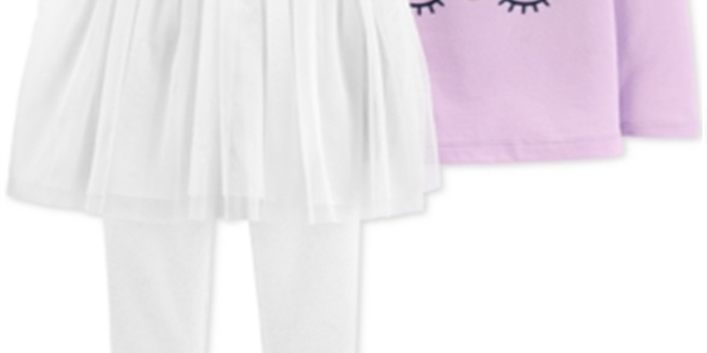 Carter's Baby Girl's 2 Pc  T-Shirt & Tutu Leggings Set Purple Size 9MOS