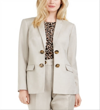 Calvin Klein Women's  Open Front Evening Blazer Jacket Beige Size 6