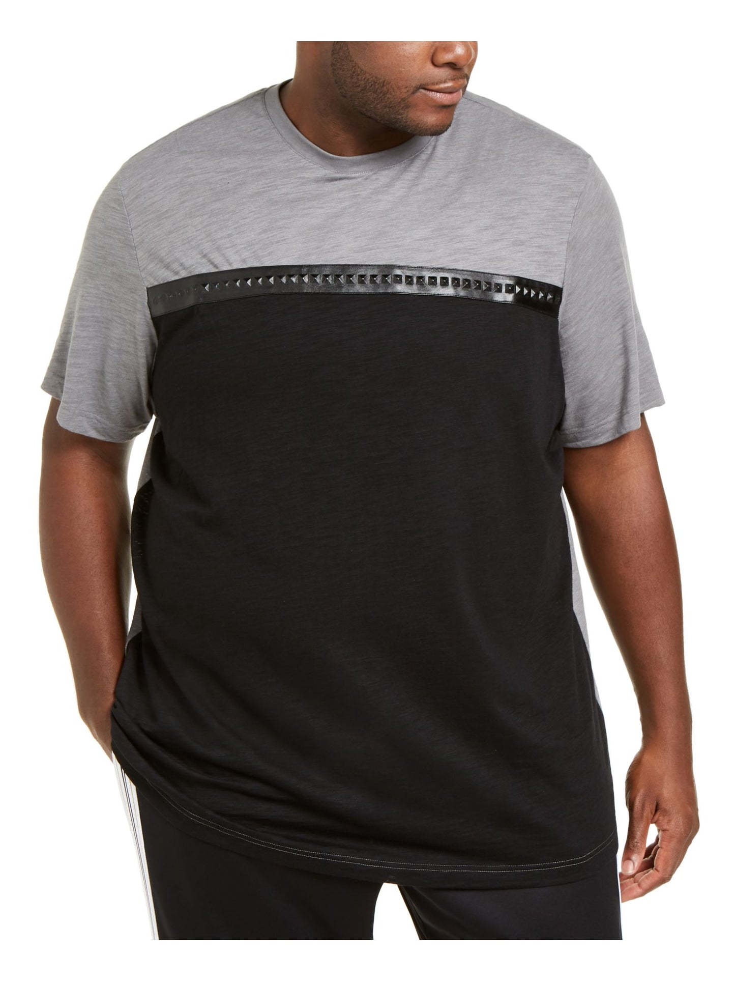 INC Men's  Short Sleeve Classic Fit T-Shirt Gray Size 2xb