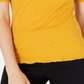 Maison Jules Women's Crewneck Elbow-Sleeve Top Golden Poppy Size XXL