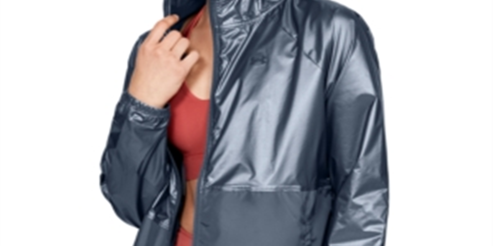 Under Armour Women's Metallic Woven Jacket - Blue Heights Silver Size XS