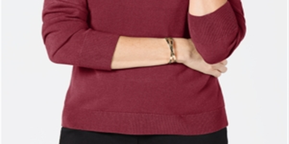 Karen Scott Women's Long Sleeve Turtle Neck Sweater Red Size Petite X-Large