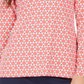Charter Club Women's Printed Half-Zip Top  - Tuscon Coral Combo Size Small