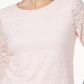 Charter Club Women's Petite Lace 3/4-Sleeve Top  Pink Size Petite XL
