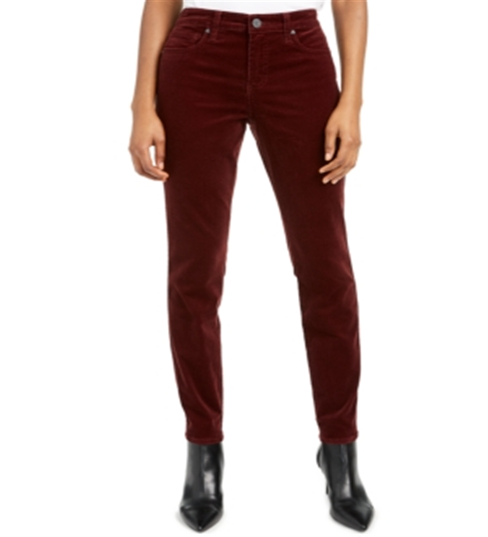 Kut From The Kloth  Women's Diana High Rise Fab Ab Skinny Corduroy Pants Red Size 4