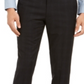 Calvin Klein Men's Skinny-Fit Infinite Stretch Black Plaid Suit Separate Pants Black Size 34X30