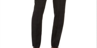 Calvin Klein Men's Skinny-Fit Infinite Stretch Black Plaid Suit Separate Pants Black Size 34X30