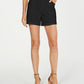 INC Women's Belted Pocketed High Waist Shorts  Black Size 4