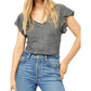 Free People Women's Effortless Tee Grey Size Meidum