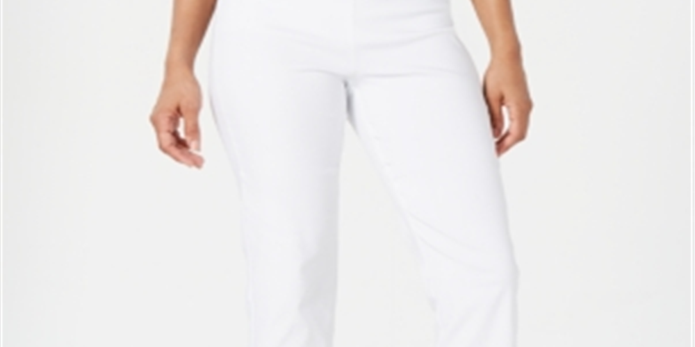 JM Collection Women's  Petite Embellished-Hem Capris  - Bright White White Size Petite S