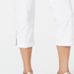 JM Collection Women's  Petite Embellished-Hem Capris  - Bright White White Size Petite S