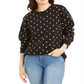 Karen Scott Women's Sport Dot Print Sweatshirt Black Size X-Small