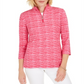 Karen Scott Women's Zip Neck Pullover Pink Size Petite S/M