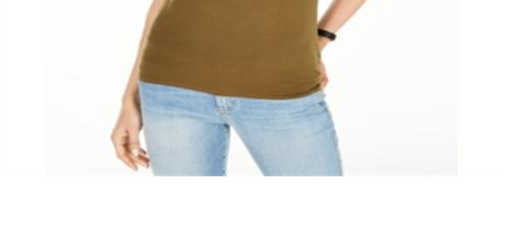 Guess Women's  Crew-Neck Metallic-Graphic T-Shirt Green Size XS