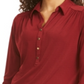 Charter Club Women's 3/4 Sleeve Polo Top Red Size Petite