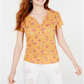 Ultra Flirt Women's Juniors Waffle Lace Back Pullover Top Gold Size Medium