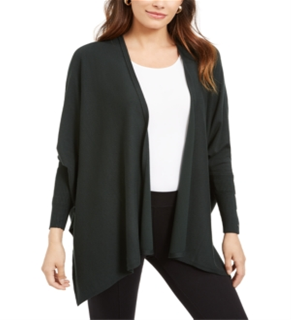 Alfani Women's  Open-Front Poncho Cardigan  Emerald Pine  Size XL