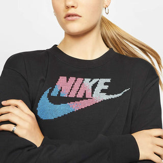 Nike Women's Logo Croped Sweatshirt Black Size XL