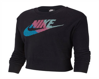 Nike Women's Logo Croped Sweatshirt Black Size XL