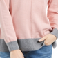 Karen Scott Women's  Erin Cotton Colorblocked Mock-Neck Sweater  Tea Rose Combo Pink Size XS