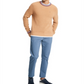 Tommy Hilfiger Men's Geneva Regular Fit Tipped Ribbed Knit Sweater Brown Size L