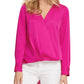 DKNY Women's Twist-Front Pullover Blouse Pink Size Medium