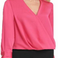 DKNY Women's Twist-Front Pullover Blouse Pink Size Medium