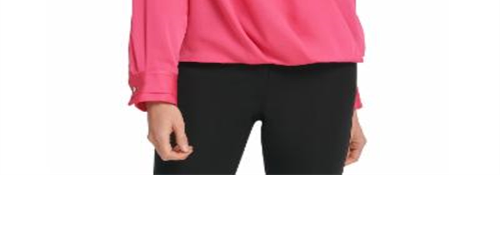 DKNY Women's Twist-Front Pullover Blouse Pink Size Medium