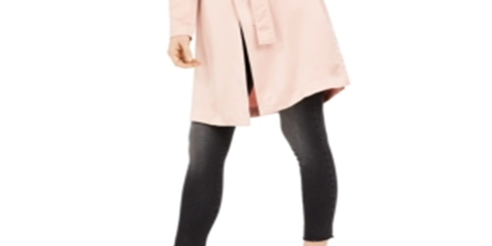 Bar III Women's Drape Front Duster Jacket Pink Size X-Large