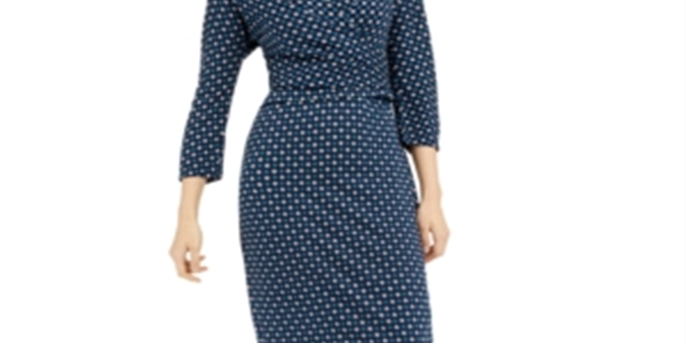 Weekend Max Mara Estri Printed Wrap Dress Blue Size M