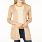 Maison Jules Women's Long Open Front Jersey Cardigan Sweater Brown Size XX-Large