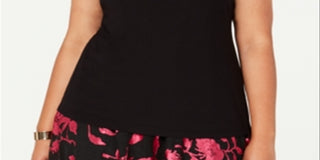 Alfani Women's Plus Sleeveless Mock Neck Top Black Size 2X