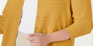 Charter Club Women's Plus Size Textured Cardigan Honey Glaze Size0X