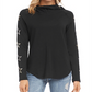 Karen Kane Women's Metallic Star Print Hoodie Black Size Medium