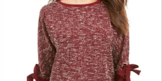 Charter Club Women's  3/4-Sleeve Bow-Trim Top  Red Size 2XL